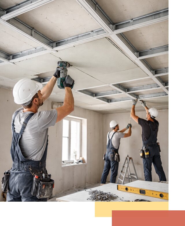 Кессонный потолок из гипсокартона под ключ в Омске