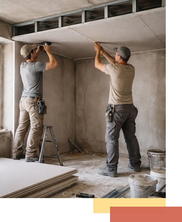 Короб из гипсокартона на потолке под ключ в Омске