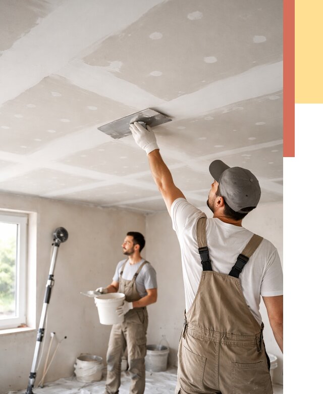 Шпаклевка потолка из гипсокартона в Омске от 3318 руб./м2 — услуги под ключ | ОТДЕЛОЧНИК-Омс