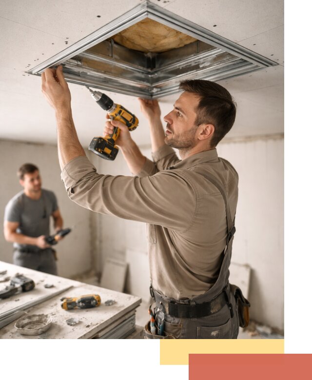 Монтаж люка в потолок из ГКЛ в Омске