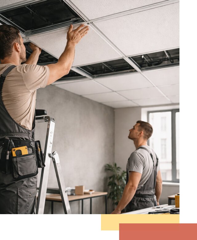 Монтаж потолочной плитки в Омске качественно и в срок